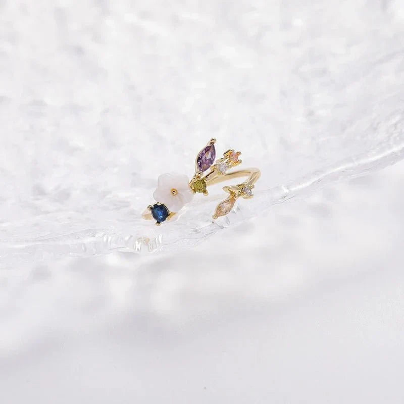 Elegant Floral Diamond Engagement Ring