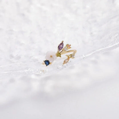 Elegant Floral Diamond Engagement Ring
