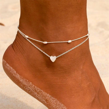 Dainty Sterling Heart Link Anklet