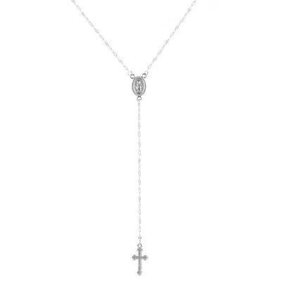Dainty Silver Cross Chain Necklace
