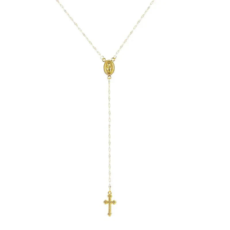 Dainty Silver Cross Chain Necklace - Luxicro