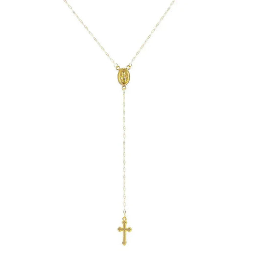 Dainty Silver Cross Chain Necklace - Luxicro