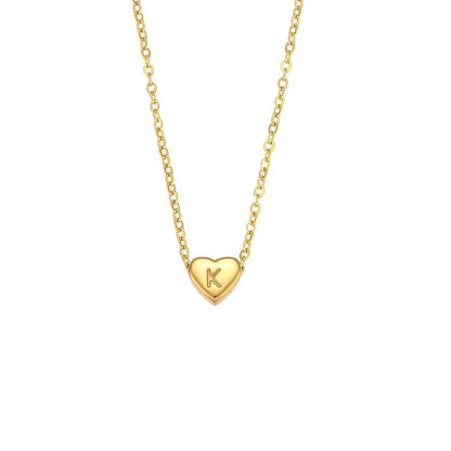Dainty Tiny Monogram Heart Necklace