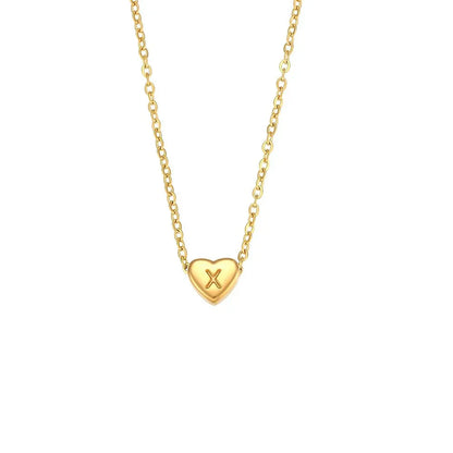 Dainty Tiny Monogram Heart Necklace