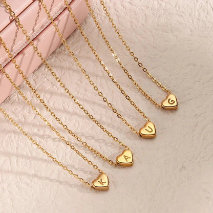 Dainty Tiny Monogram Heart Necklace