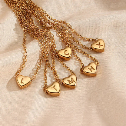 Dainty Tiny Monogram Heart Necklace