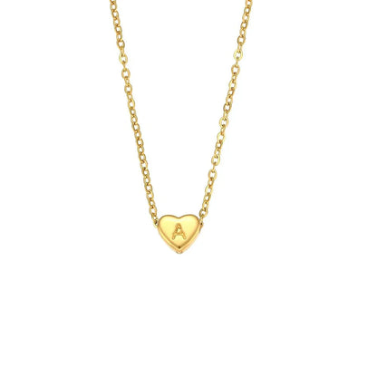 Dainty Tiny Monogram Heart Necklace - Luxicro