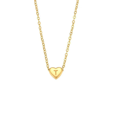 Dainty Tiny Monogram Heart Necklace