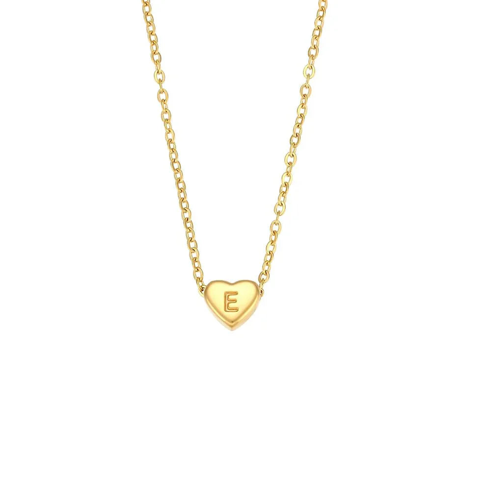 Dainty Tiny Monogram Heart Necklace