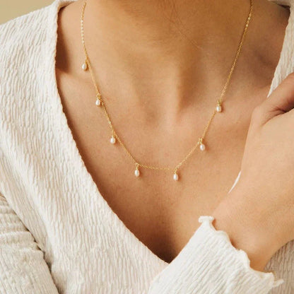 Classic White Pearl Drop Necklace