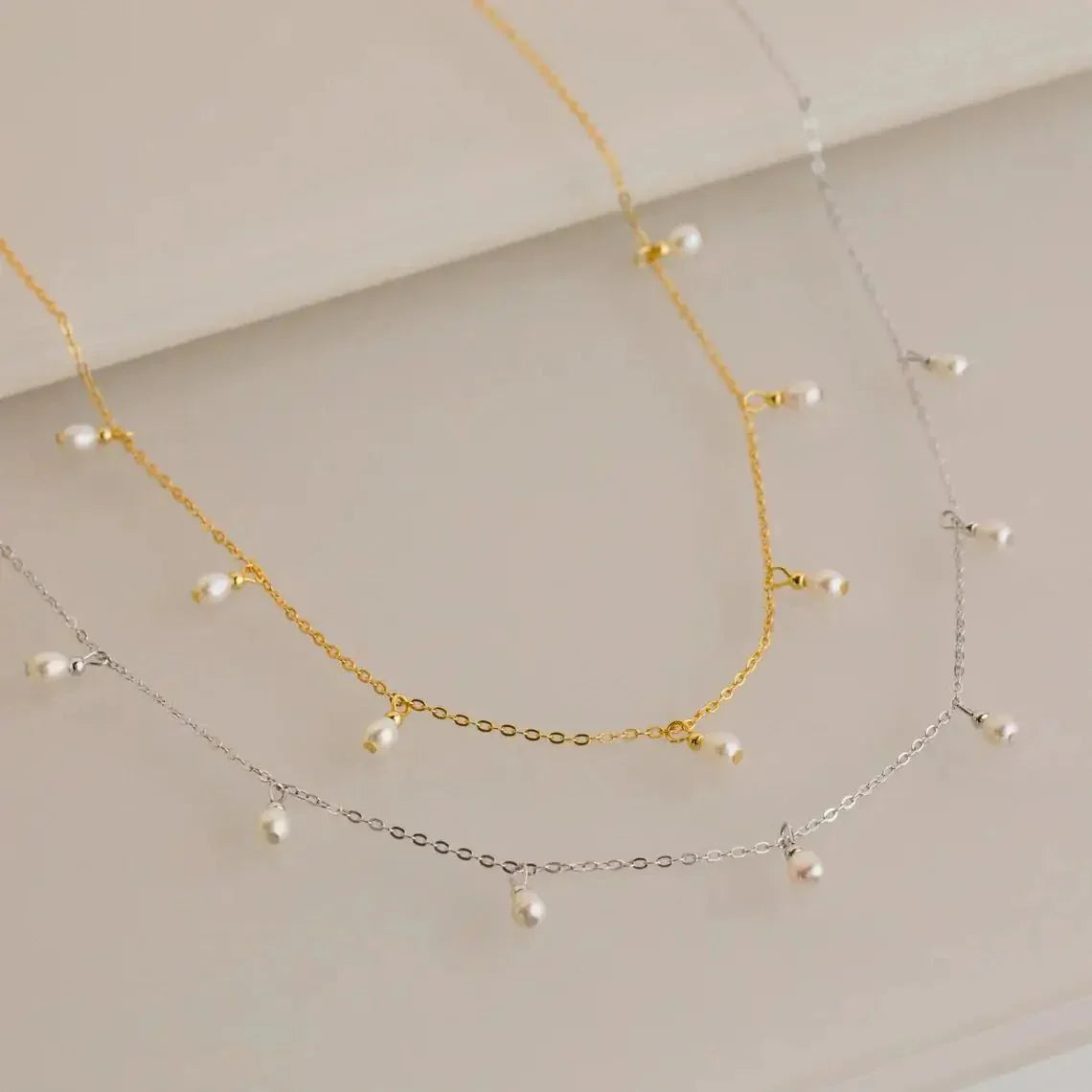 Classic White Pearl Drop Necklace