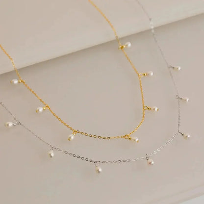 Classic White Pearl Drop Necklace