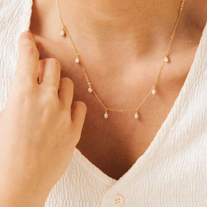 Classic White Pearl Drop Necklace