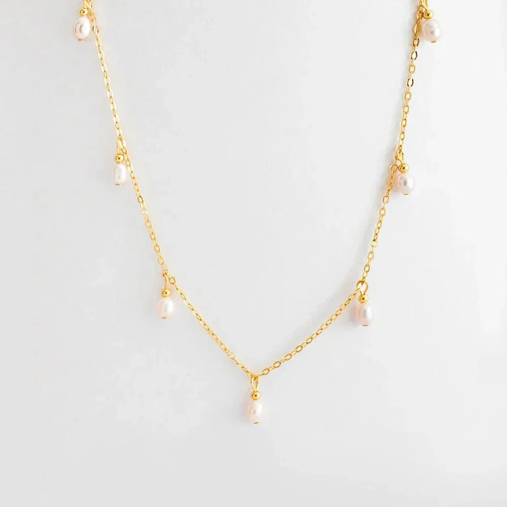 Classic White Pearl Drop Necklace
