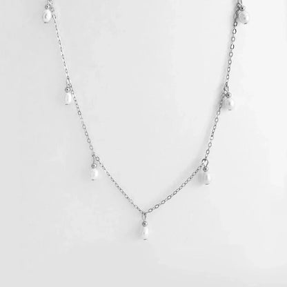 Classic White Pearl Drop Necklace