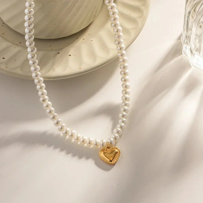 Dainty Rose Gold Heart Chain Necklace