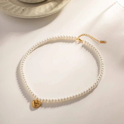Dainty Rose Gold Heart Chain Necklace
