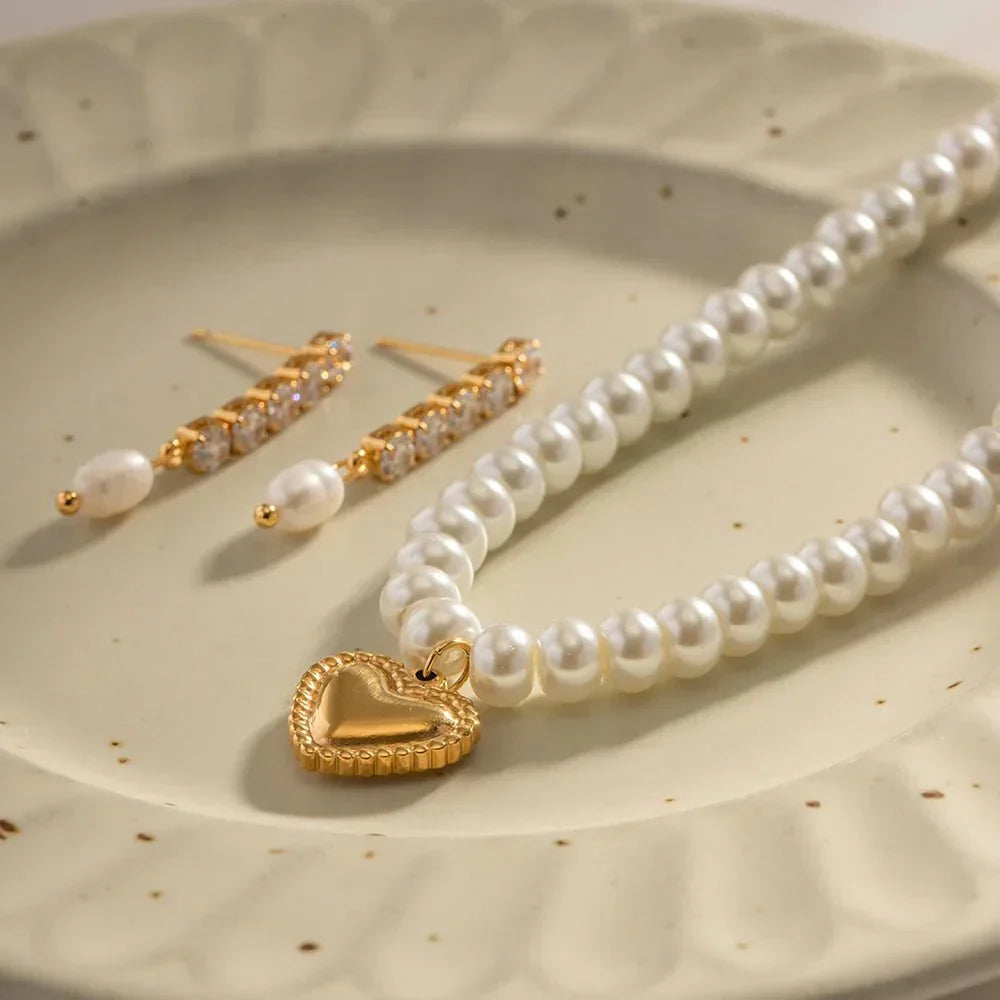 Dainty Rose Gold Heart Chain Necklace