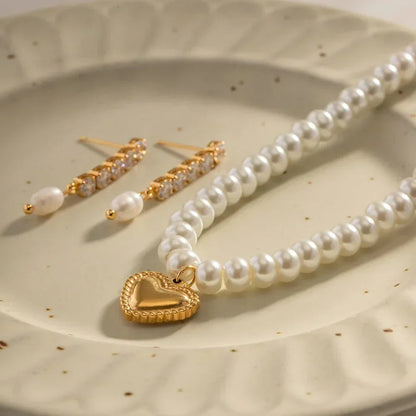 Dainty Rose Gold Heart Chain Necklace