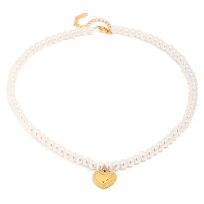 Dainty Rose Gold Heart Chain Necklace