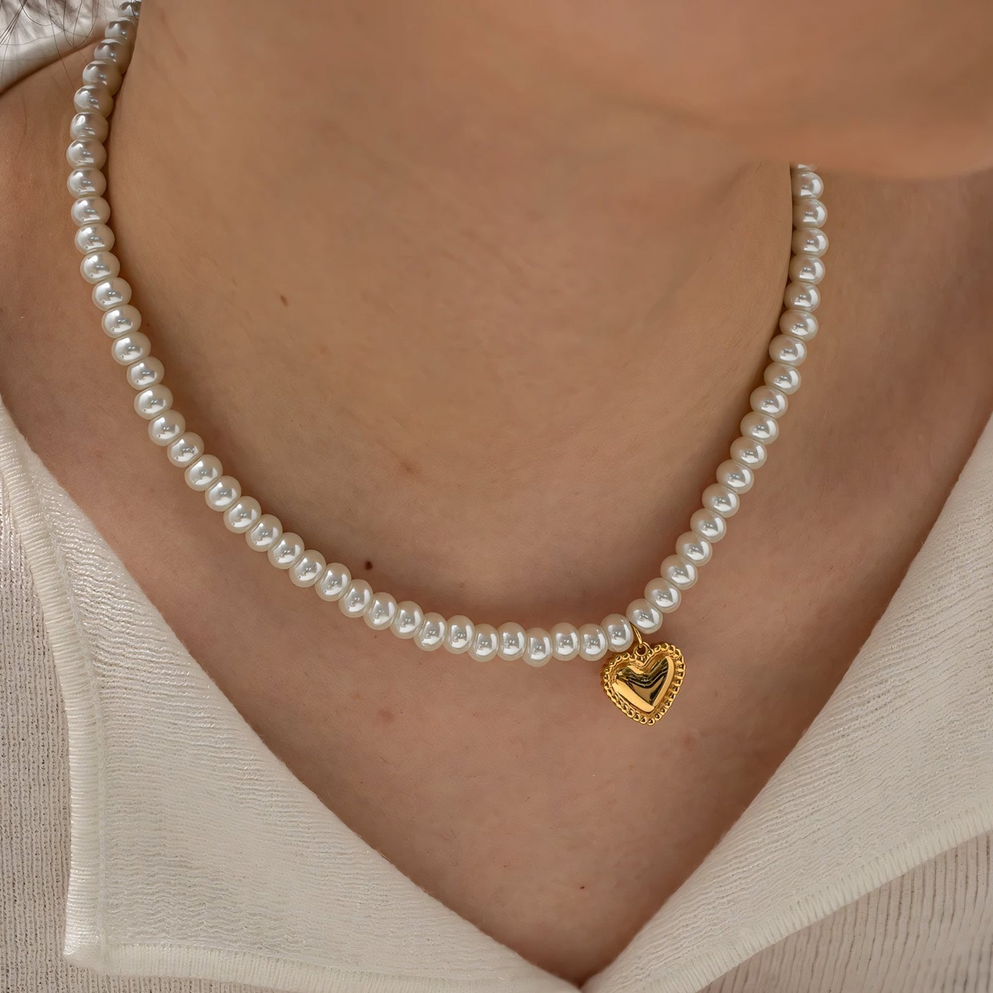 Dainty Rose Gold Heart Chain Necklace - Luxicro