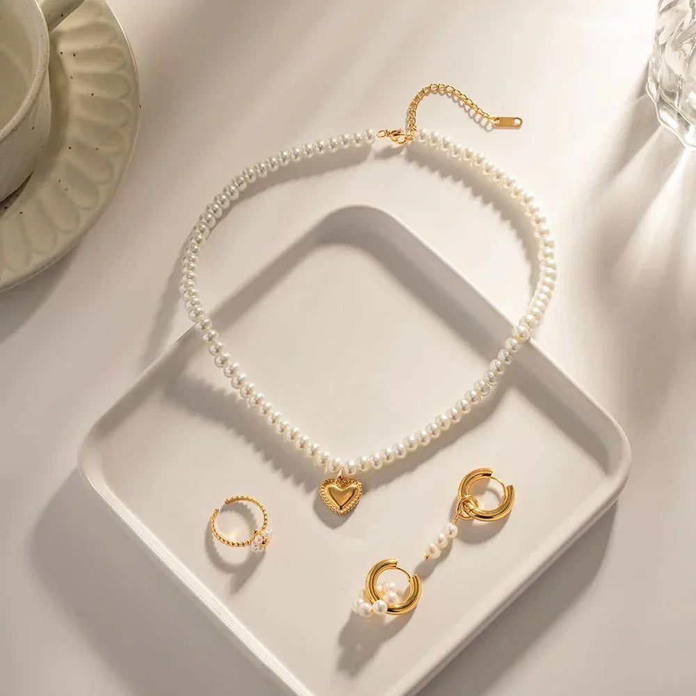 Dainty Rose Gold Heart Chain Necklace