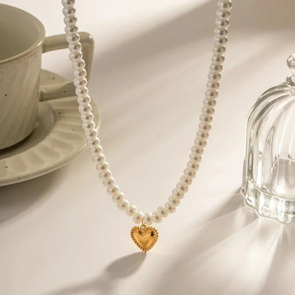 Dainty Rose Gold Heart Chain Necklace