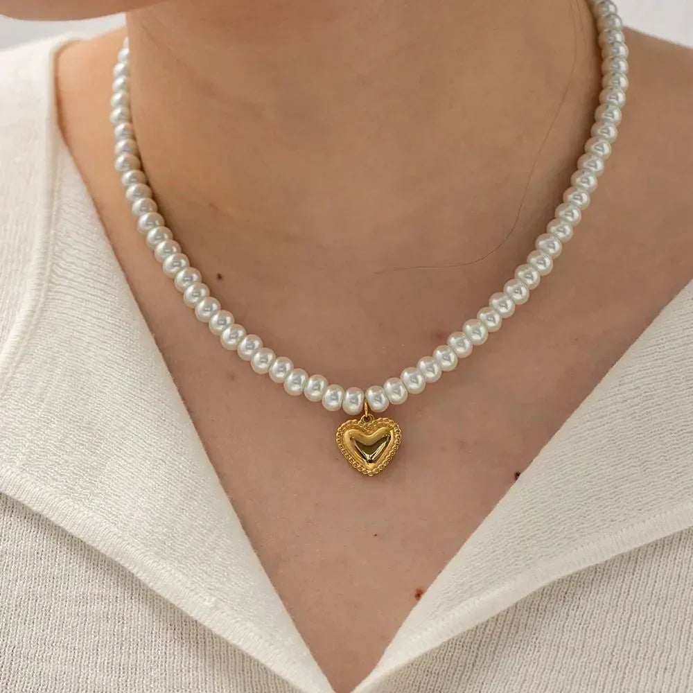 Dainty Rose Gold Heart Chain Necklace