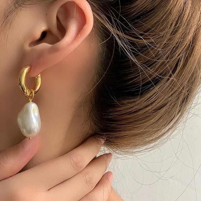Dainty Freshwater Pearl Drop Earrings