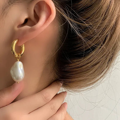 Dainty Freshwater Pearl Drop Earrings