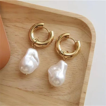 Dainty Freshwater Pearl Drop Earrings