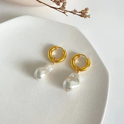 Dainty Freshwater Pearl Drop Earrings