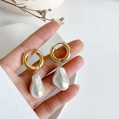 Dainty Freshwater Pearl Drop Earrings