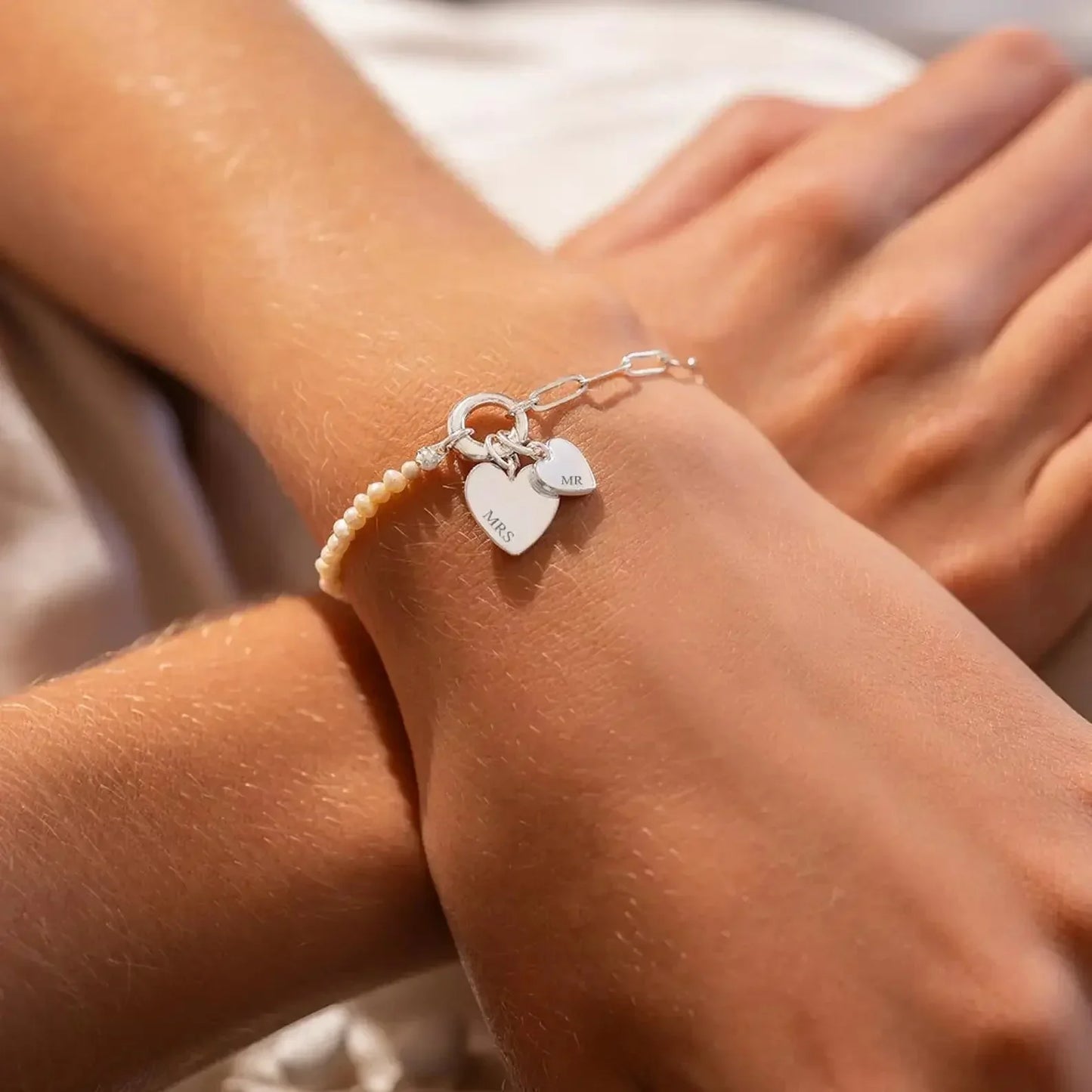 Personalized Love Pearl Beaded Bracelet - Luxicro