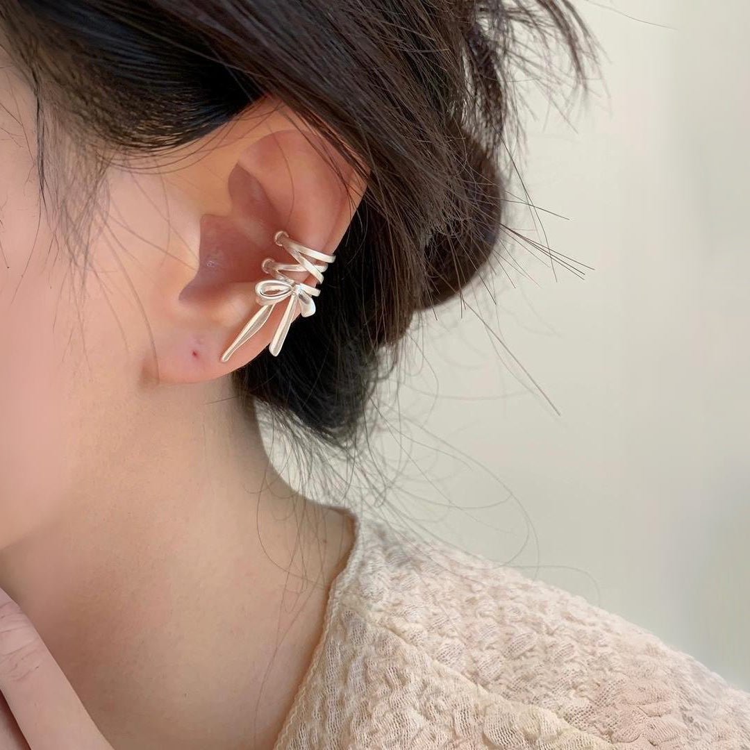 Dainty Bow Tie Drop Earrings Set