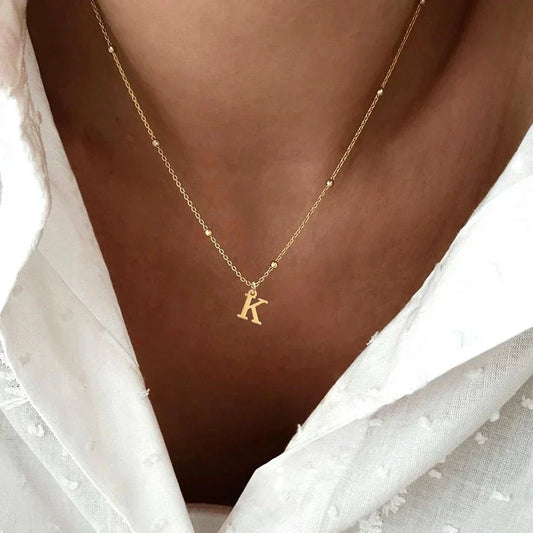 Dainty Astral Bar Initial Chain Necklace - Luxicro