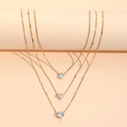 Dainty Diamond Stackable Necklace Set
