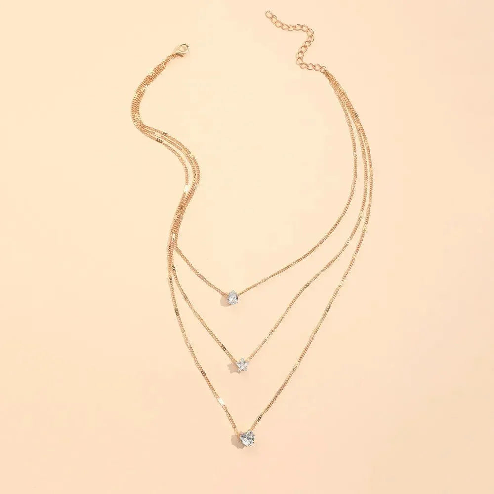 Dainty Diamond Stackable Necklace Set