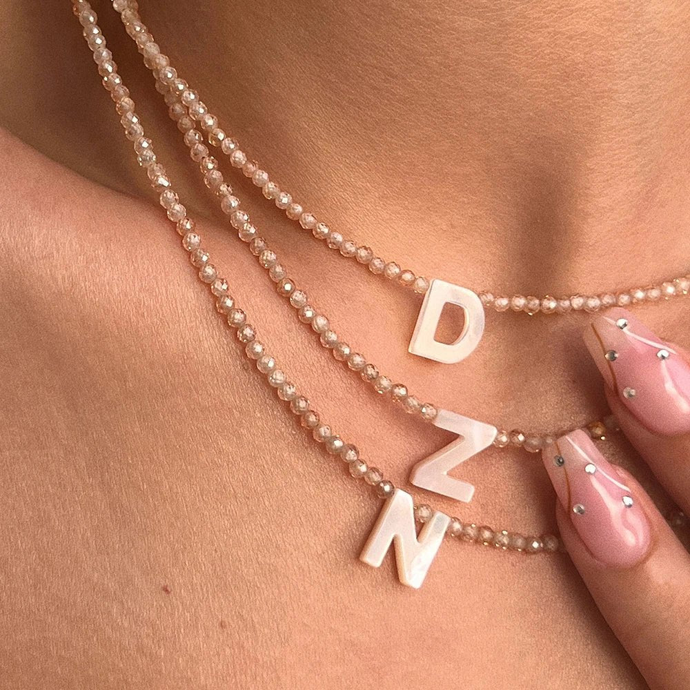Dainty Birthstone Initial Pendant Necklace