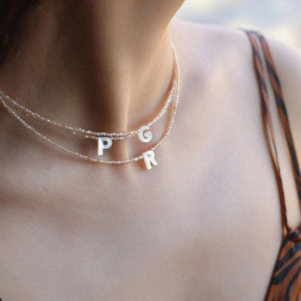 Dainty Birthstone Initial Pendant Necklace