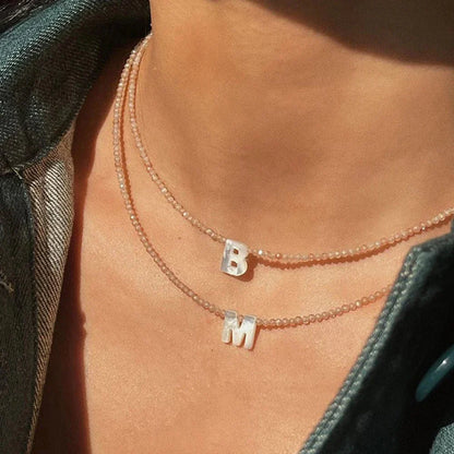 Dainty Birthstone Initial Pendant Necklace