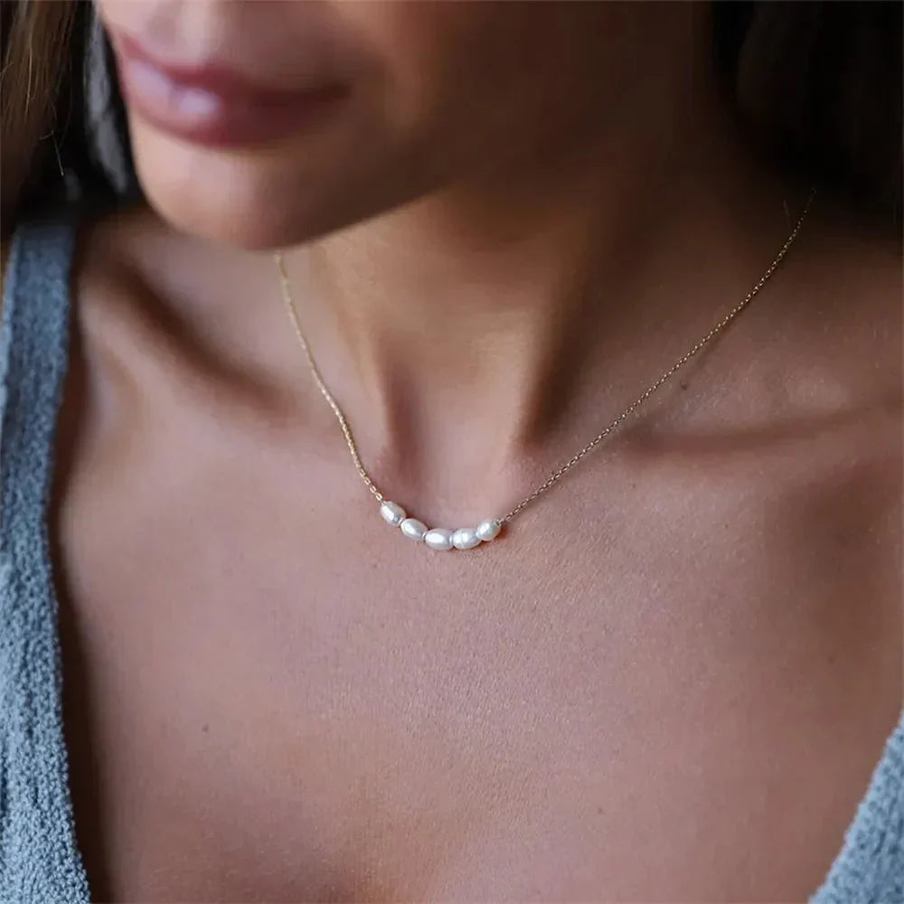 Dainty Beaded Chain Choker Necklace
