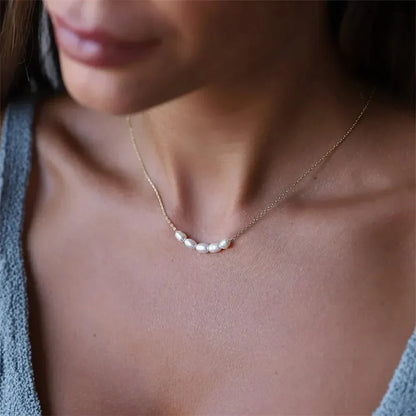 Dainty Beaded Chain Choker Necklace