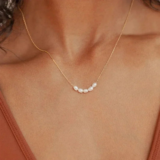 Dainty Crystal Chain Choker Necklace - Luxicro
