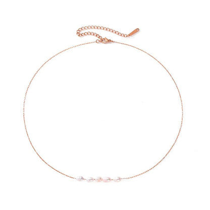 Dainty Crystal Chain Choker Necklace