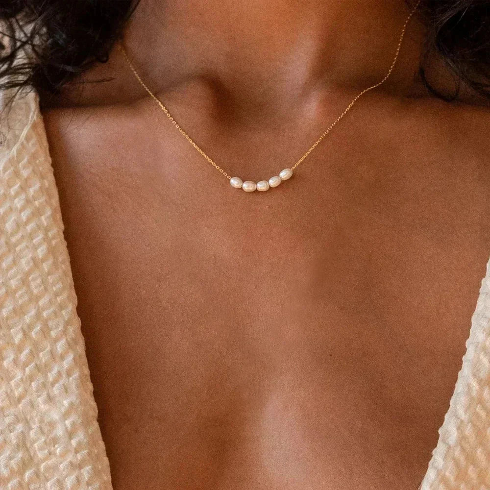 Dainty Beaded Chain Choker Necklace
