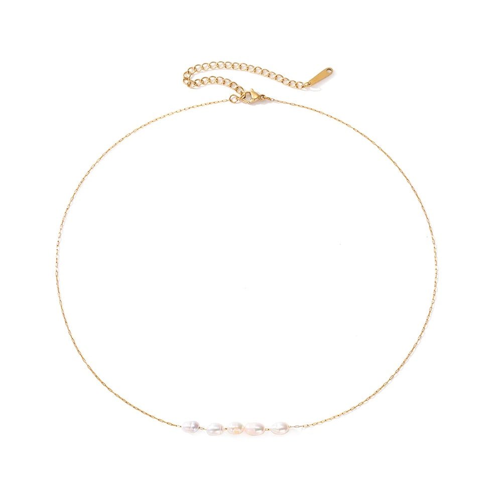Dainty Beaded Chain Choker Necklace