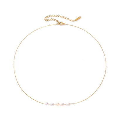 Dainty Beaded Chain Choker Necklace