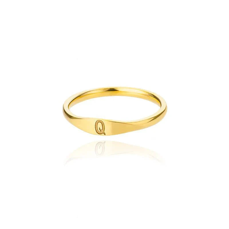Dainty Thin Monogram Ring