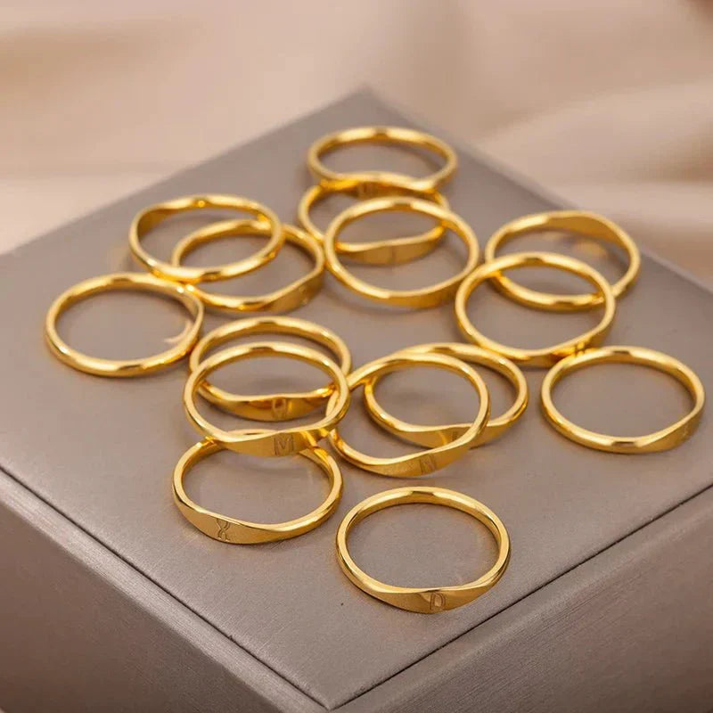 Dainty Thin Monogram Letter Ring